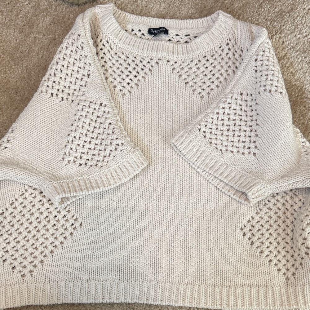 Splendid Cream short sleeve slouchy Sweater